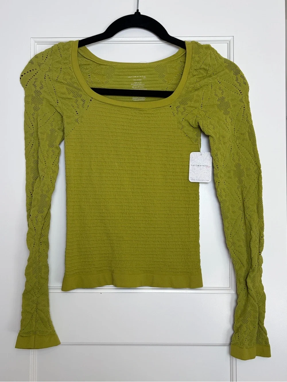 NWT Free People Intimately So Many Likes Long Sleeve Green Top (M/L)